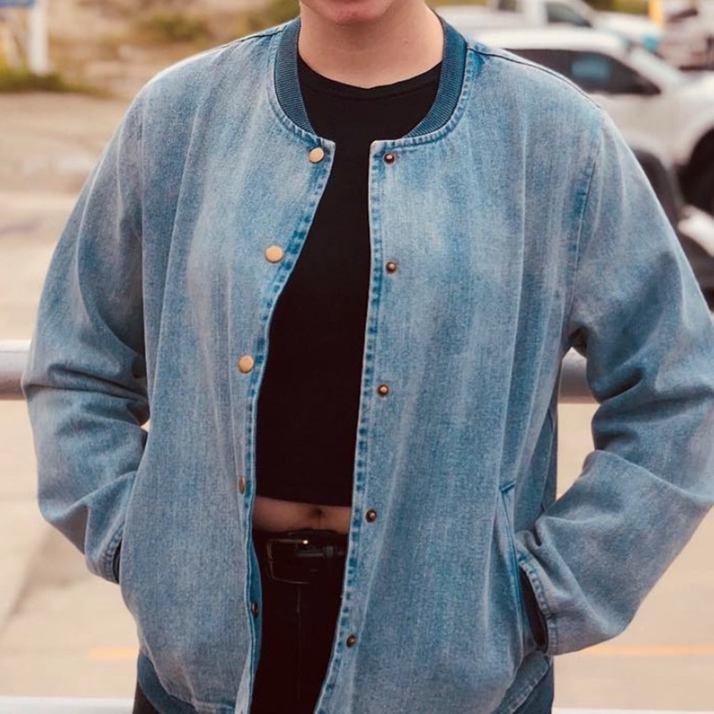 Denim “Los Angeles” Bomber Jacket